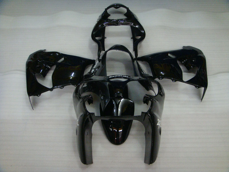 Black with White Stickers Factory Style - NINJA ZX-9R 00-01 Fairing Kit