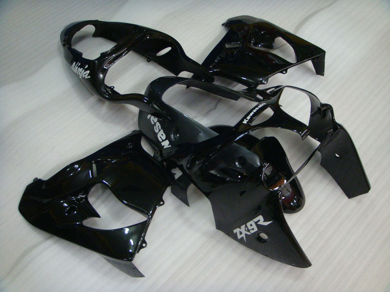Black with White Stickers Factory Style - NINJA ZX-9R 00-01 Fairing Kit