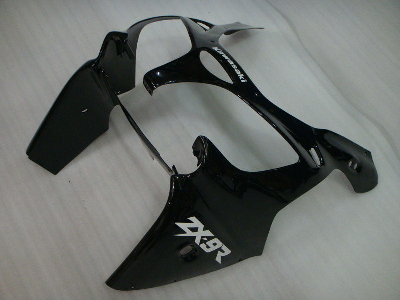Black with White Stickers Factory Style - NINJA ZX-9R 00-01 Fairing Kit