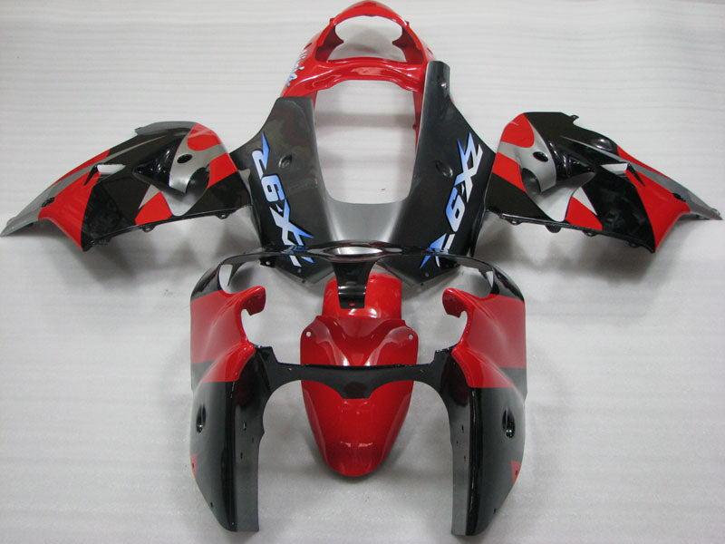 Red and Black Silver Factory Style - NINJA ZX-9R 00-01 Fairing Kit