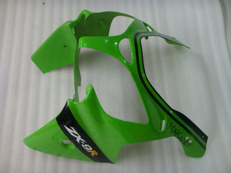 Green and Black with Number 14 Factory Style - NINJA ZX-9R 00-01 Fairing Kit