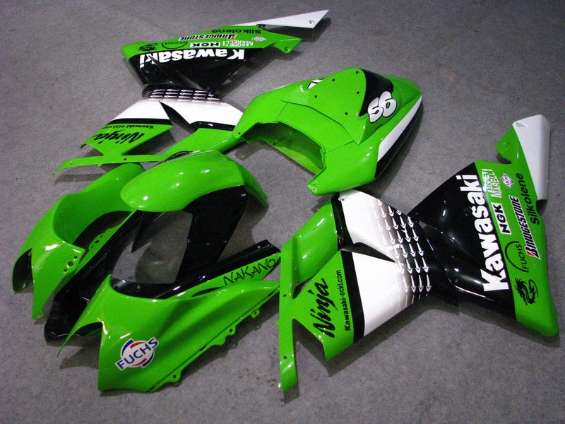 Green Black with Number 56 Nakano - NINJA ZX-10R 04-05 Fairing Kit