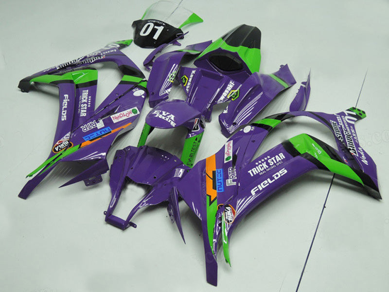 Purple and Green TRICK STAR - NINJA ZX-10R 11-15 Fairing Kit