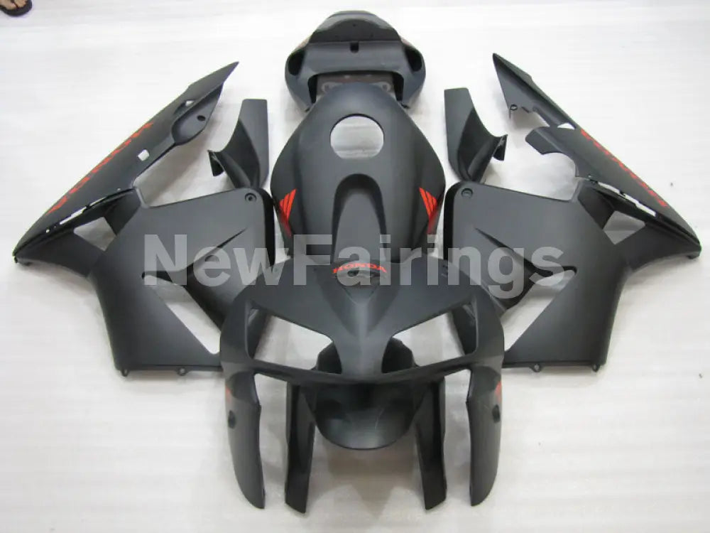 Matte Black with red decals Factory Style - CBR600RR 05-06 Fairing Kit