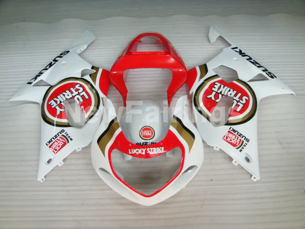 Red and White Lucky Strike - GSX-R600 01-03 Fairing Kit