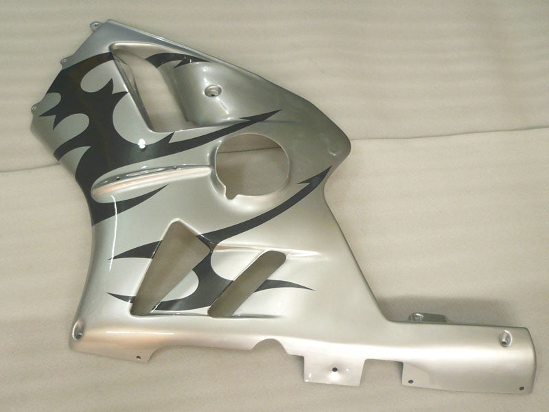 Silver and Black Flame - NINJA ZX-12R 02-04 Fairing Kit