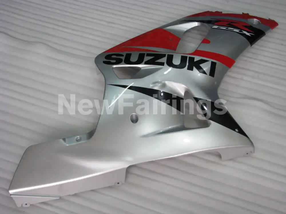 Silver and Red Black Factory Style - GSX-R600 01-03 Fairing Kit