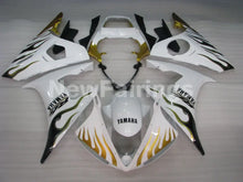 Load image into Gallery viewer, White and Gold Flame - YZF-R6 03-04 Fairing Kit Vehicles &amp; Parts &gt; Vehicle Parts &amp; Accessories &gt; Motor Vehicle Parts &gt;