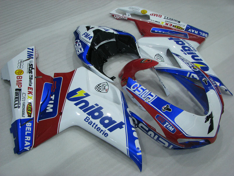 White and Blue Red TIM - Ducati 848/1098/1198 07-11 Fairing