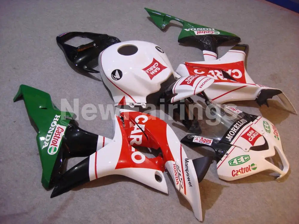 White Red and Green Castrol - CBR600RR 07-08 Fairing Kit