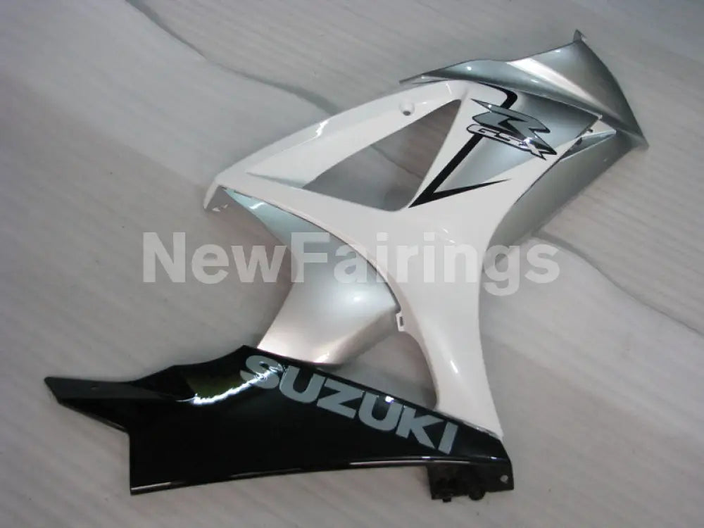 White and Silver Black Factory Style - GSX-R1000 07-08 Fairing Kit
