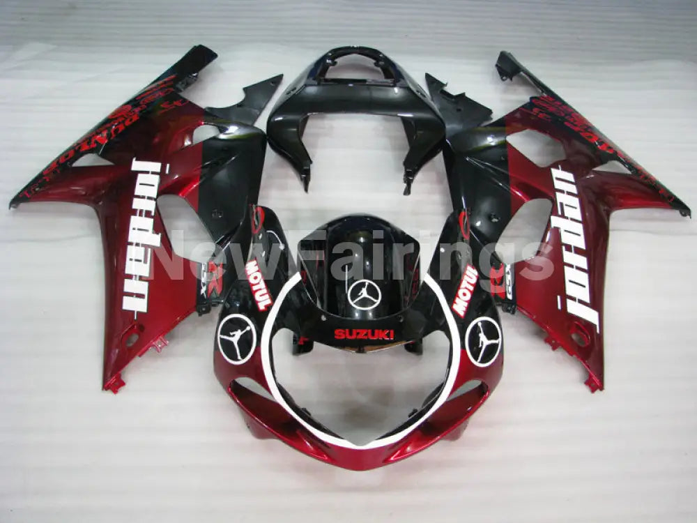 Wine Red and Black Jordan - GSX-R600 01-03 Fairing Kit