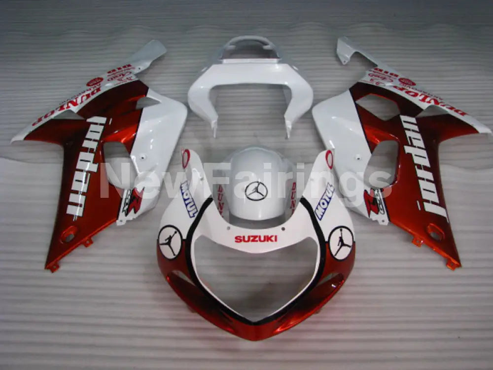 Wine Red and White Jordan - GSX-R600 01-03 Fairing Kit