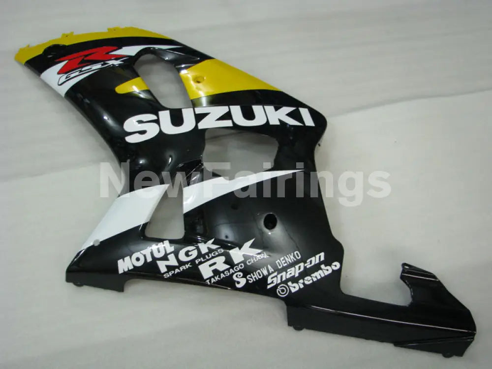 Yellow Black and White Factory Style - GSX-R600 01-03 Fairing Kit