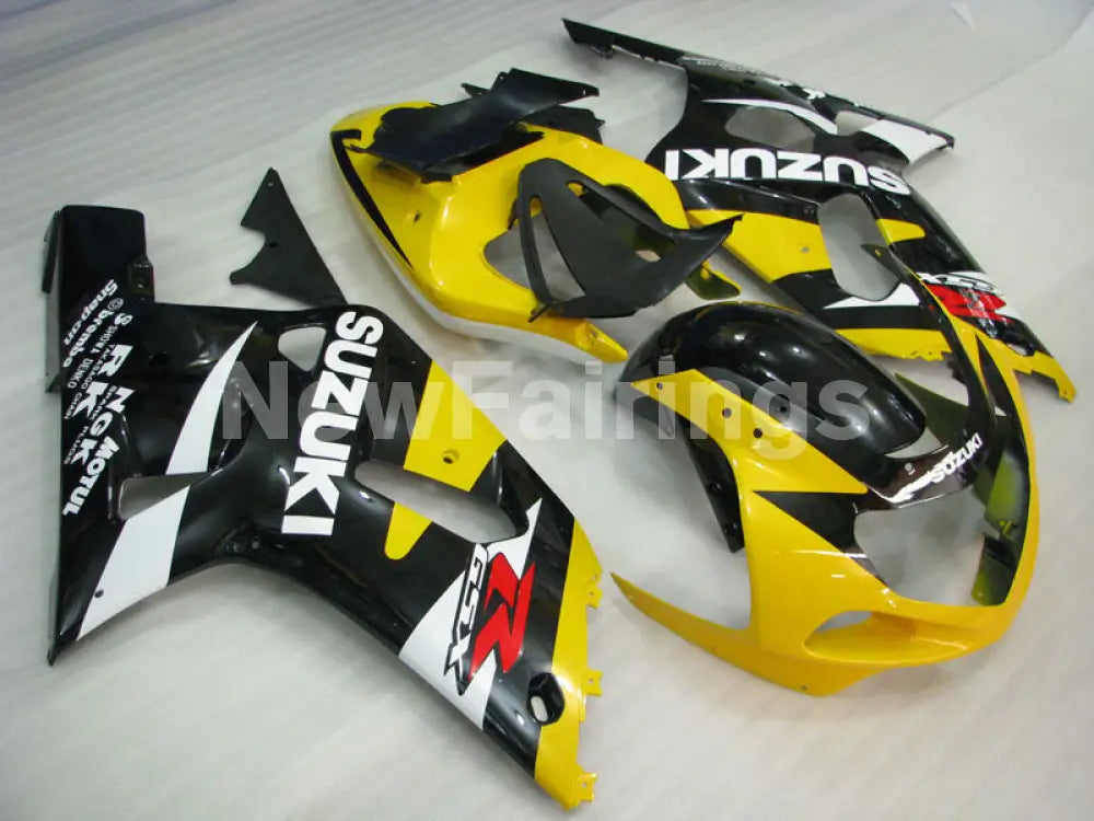 Yellow Black and White Factory Style - GSX-R600 01-03 Fairing Kit