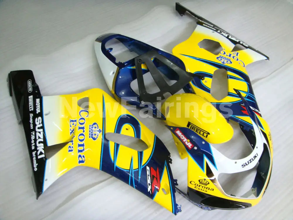 Yellow and Blue Corona - GSX-R600 01-03 Fairing Kit